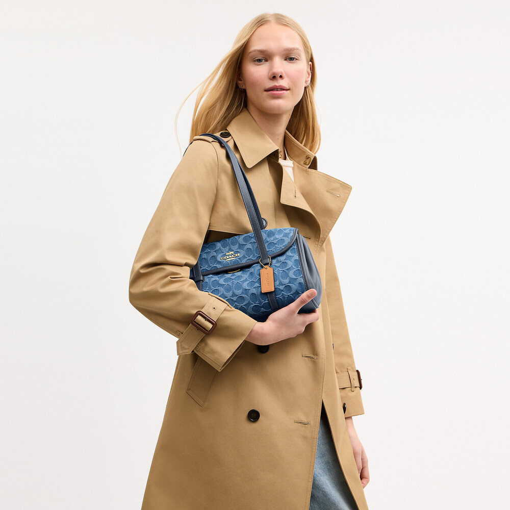 Coach Outlet Bridget Flap Shoulder Bag In Signature Denim